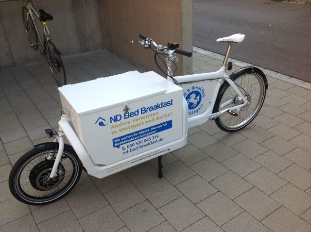 Nachhaltigkeit bei Urbanbnb – Lasten-E-Bike