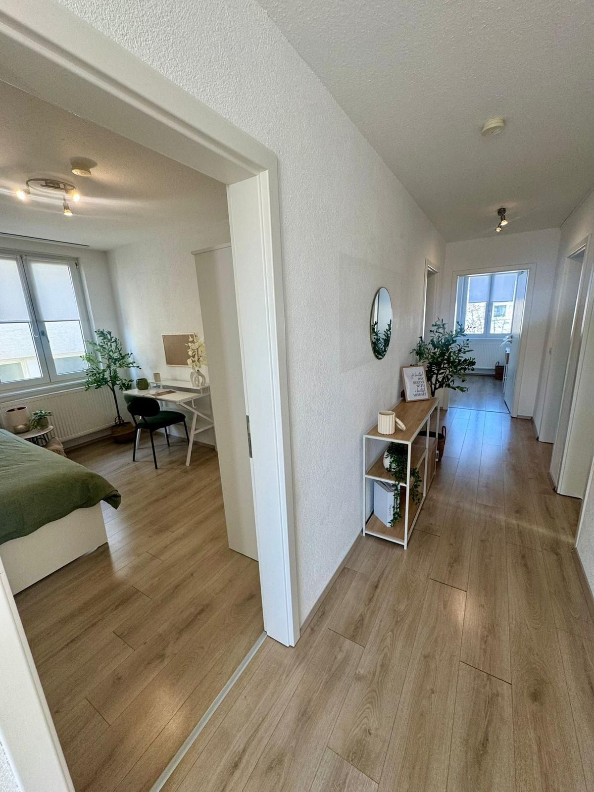Schlafbereich der möblierten Wohnung in Fellbach