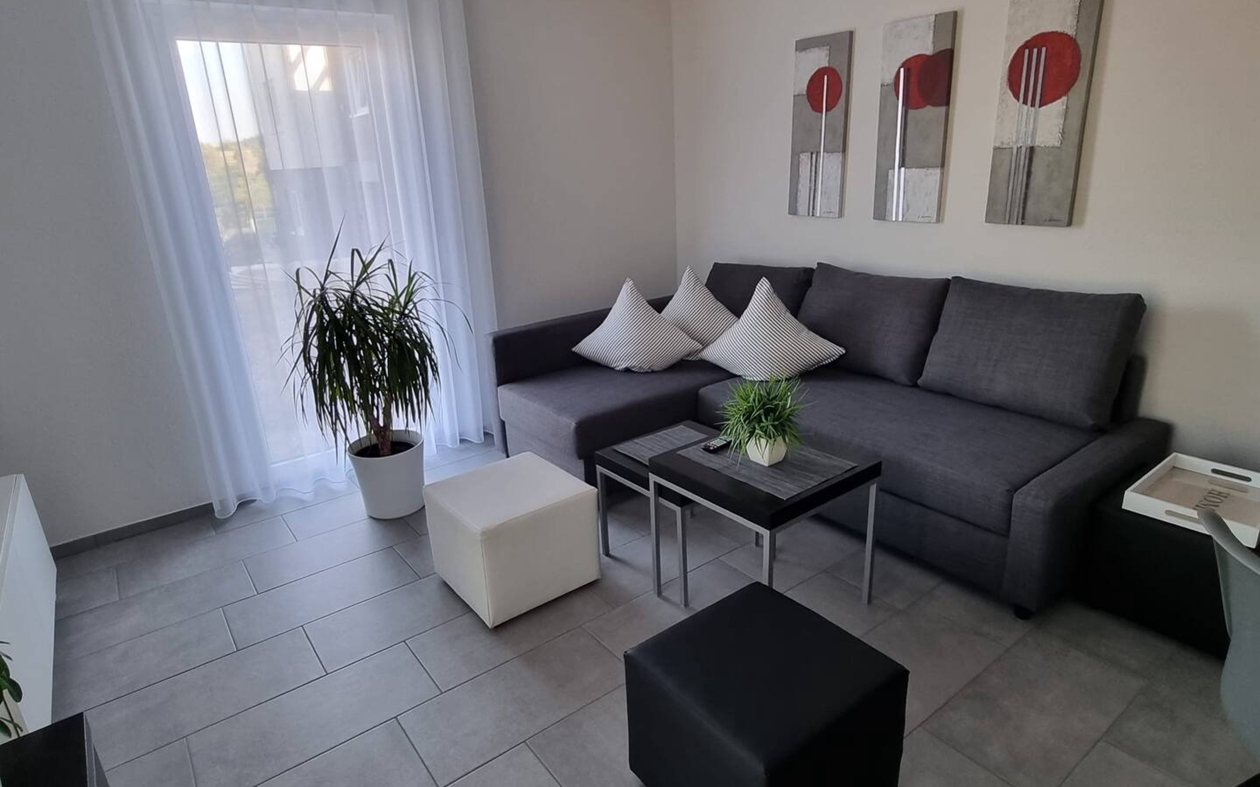 Living room of the furnished two-room apartment in Rottweil-Bühlingen