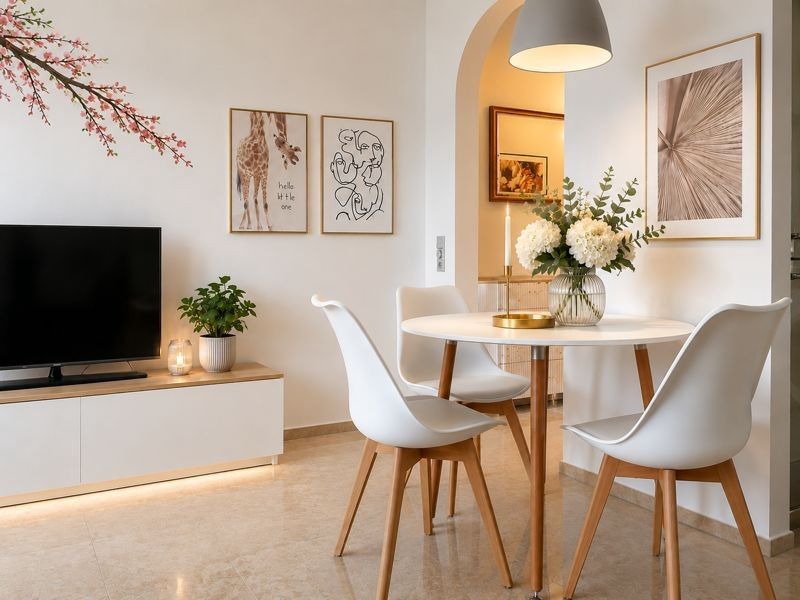 Dining and working area in furnished apartment Schwieberdingen