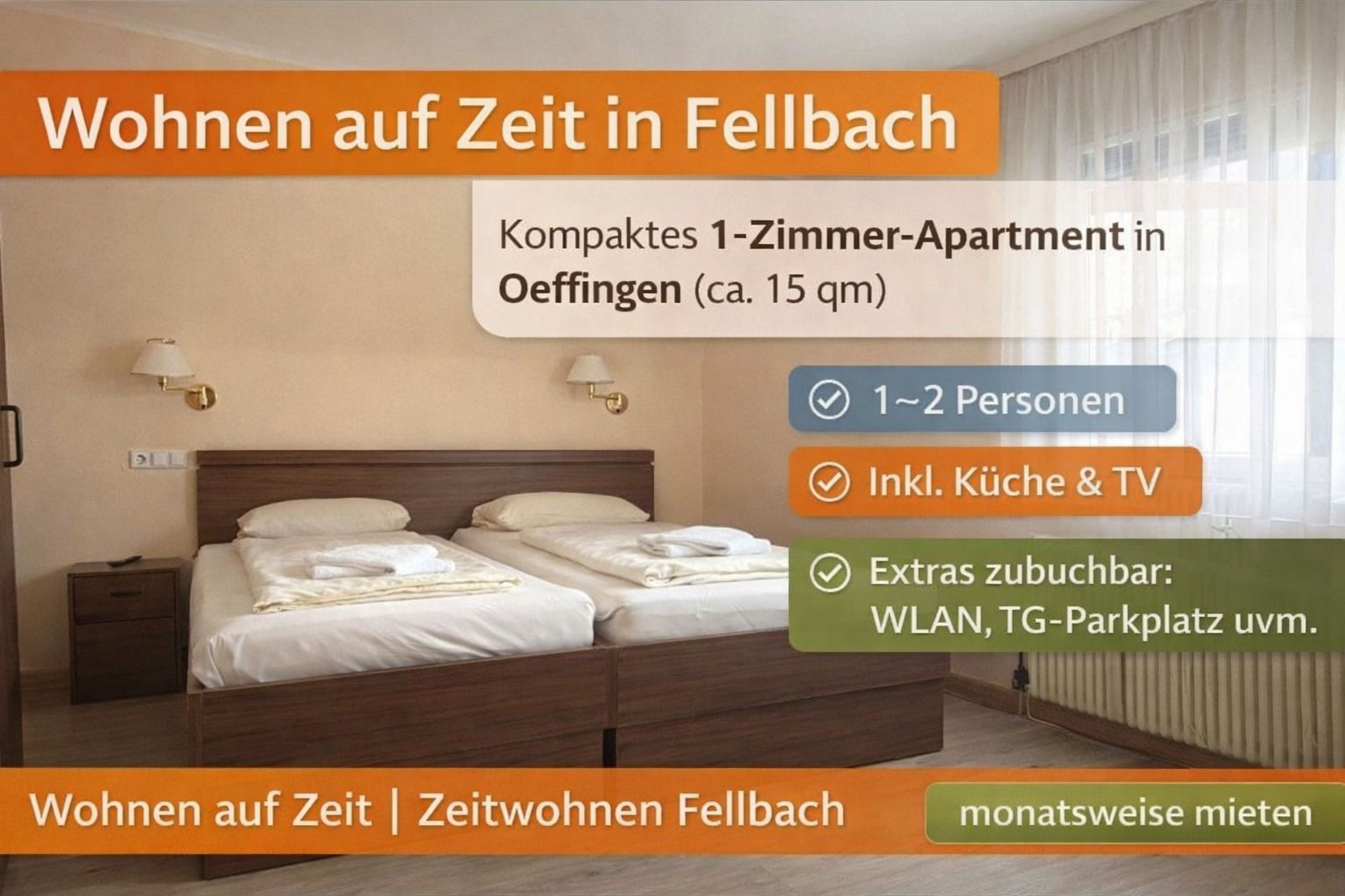 Möbliertes Apartment Fellbach Innenansicht