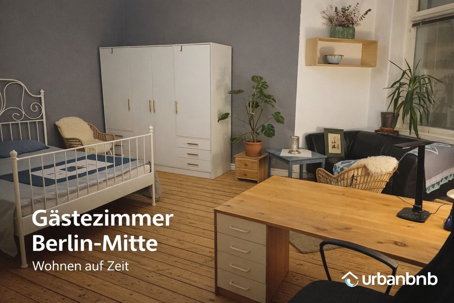 Möbliertes WG-Zimmer für Zeitwohnen in Berlin-Moabit – hell, großzügig und gemütlich