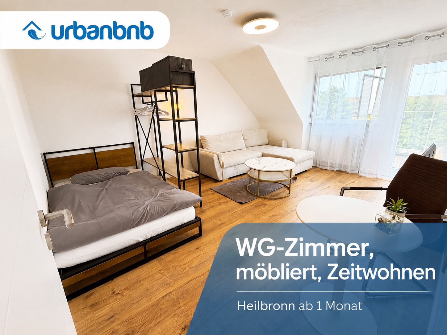 Möbliertes WG-Zimmer auf Zeit in Heilbronn ab 1 Monat online buchen bei urbanbnb