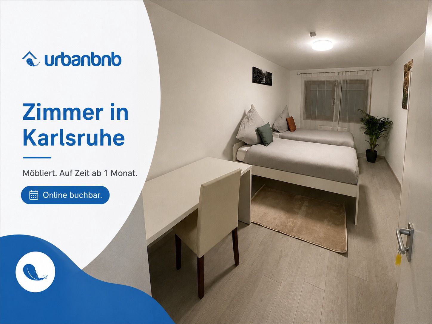 Möbliertes WG-Zimmer auf Zeit in Karlsruhe-Durlach ab 1 Monat