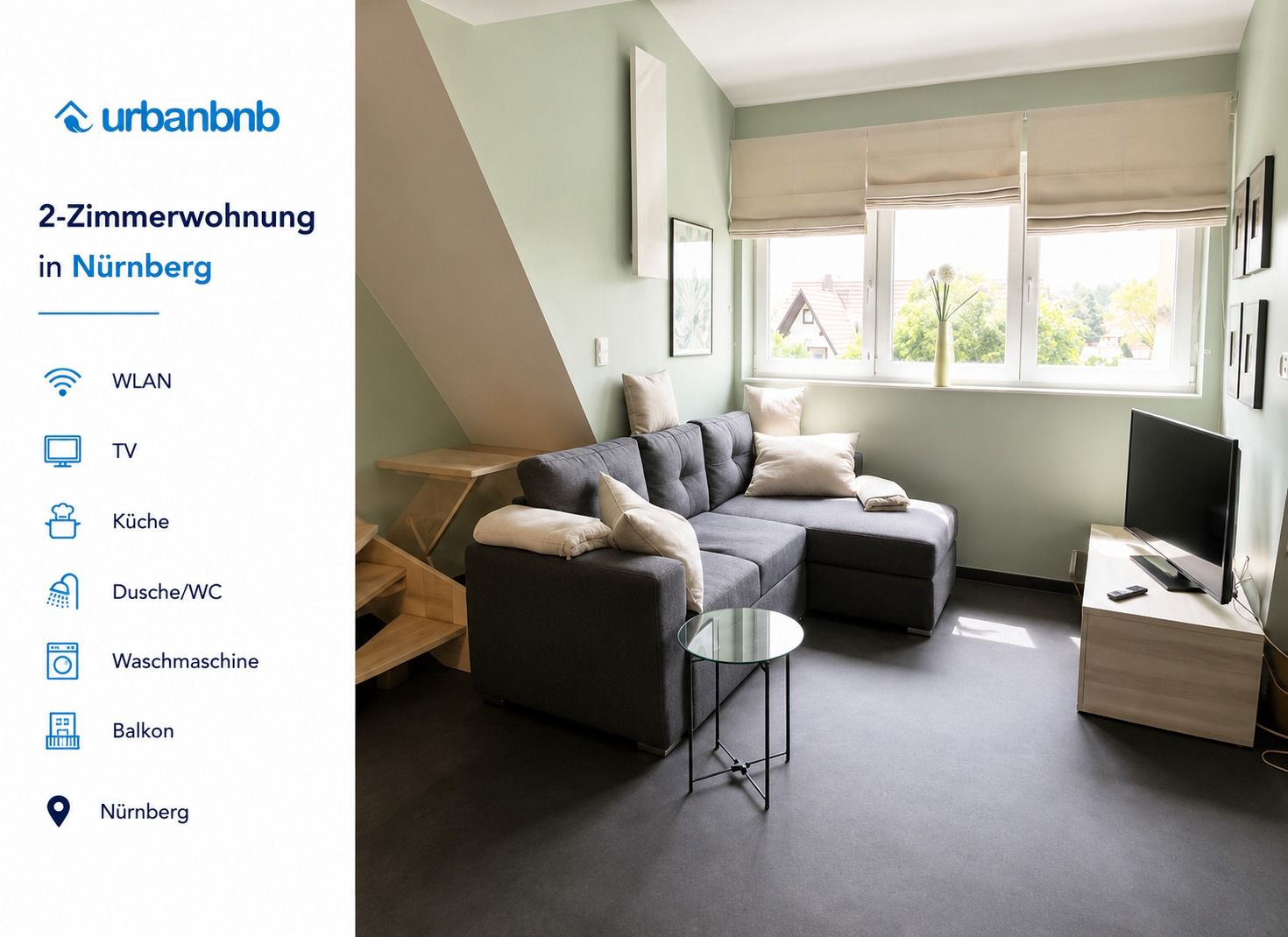 Möblierte 2-Zimmerwohnung in Nürnberg für Wohnen auf Zeit