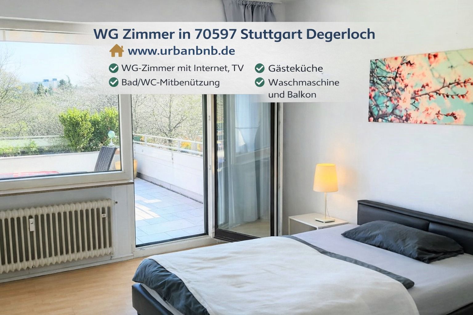 Möbliertes WG-Zimmer in Stuttgart-Degerloch auf Zeit