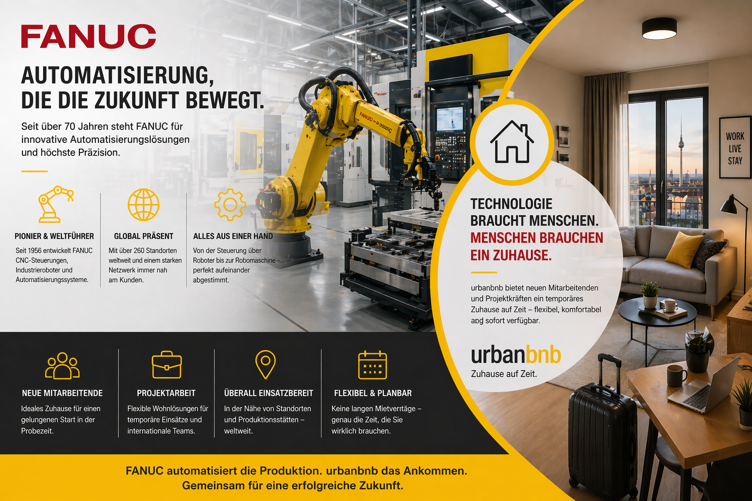 FANUC und Urbanbnb – Automatisierung und modernes Wohnen auf Zeit