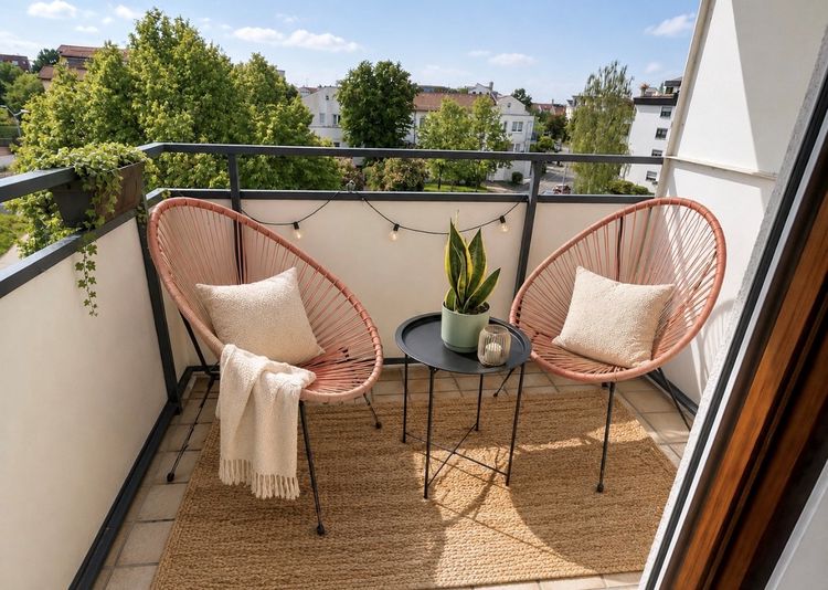 Balcony of furnished apartment in Schwieberdingen